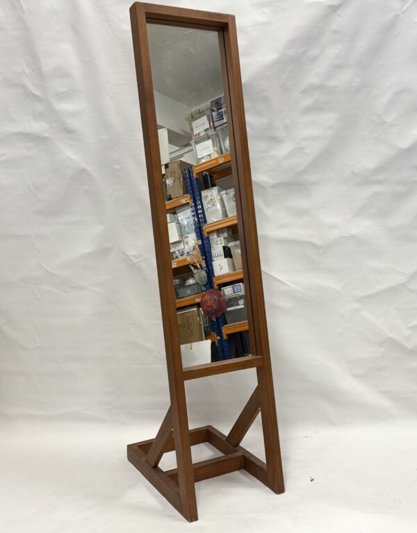 Slanted Standing Mirror – Solid Medium wood