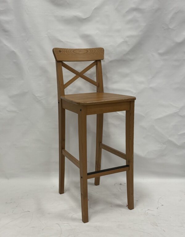 Wooden Bar Stool with backrest
