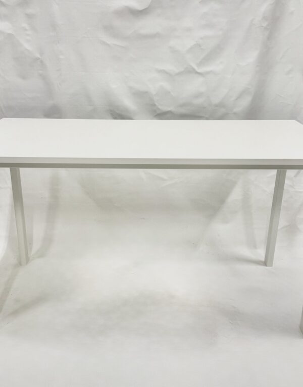White Desk - White table top & White Metal Frame
