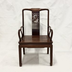 Oriental Rectangular Chair - Medium Dark wood
