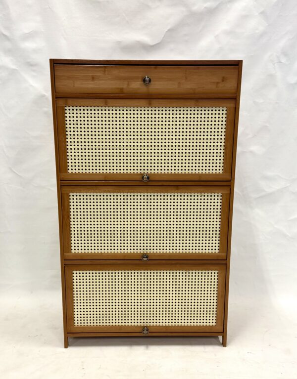 Rattan Cabinet - Medium-tone Bamboo Wood