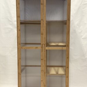 Fluted acrylic Cabinet - Light Bamboo Wood