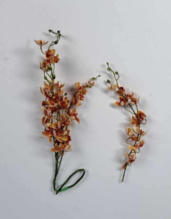 Artificial Flower Stalk Bundle (7)_Spotted Orange Mokara Orchid