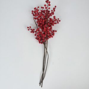 Artificial Red Berry Branch (4)_CNY