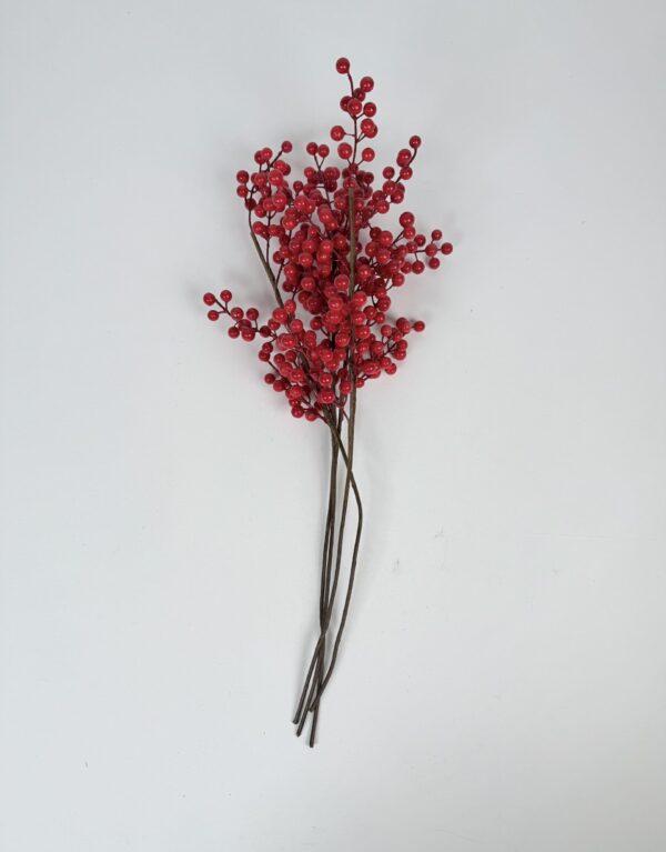 Artificial Red Berry Branch (4)_CNY
