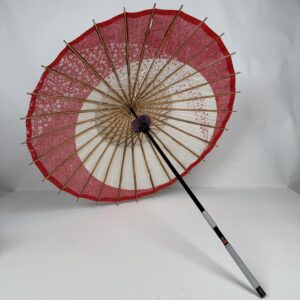 Red Sakura Blossom Paper Umbrella (5)