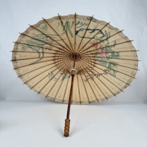 Brown Flower & Birds Paper Umbrella (6)
