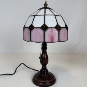 Lamp with original shade (15)_Pink Stainglass lamp