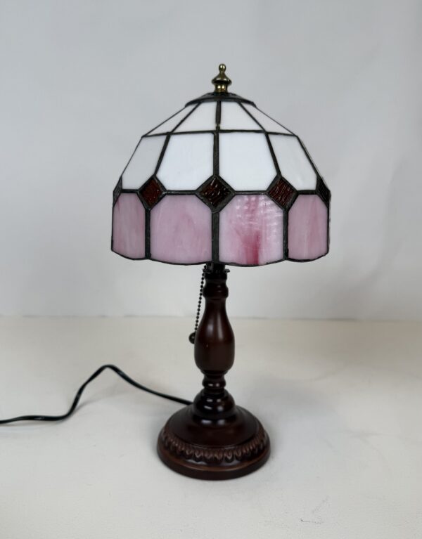 Lamp with original shade (15)_Pink Stainglass lamp