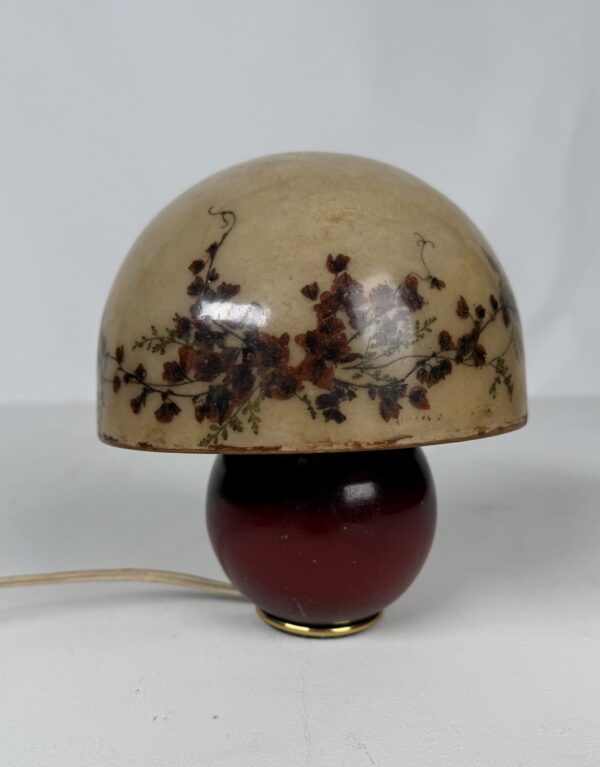 Lamp with original shade (21)_Vintage Small Round Floral Shade Lamp