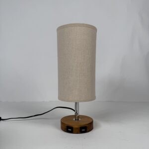 Lamp with original shade (22)_Beige Tall Shade With Charging Ports