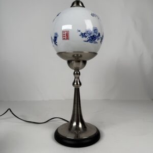 Lamp with original shade (23)_Blue & White Porcelain Ball Shape Lamp A