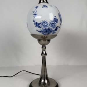 Lamp with original shade (24)_Blue & White Porcelain Ball Shape Lamp B