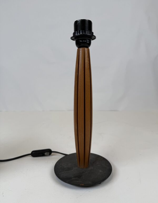 Lamp without shade (5)_Wooden Vertical Stripe Detail Lamp