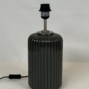 Lamp with No Original shade (15)_Dark Grey Fluted Ceramic Lamp