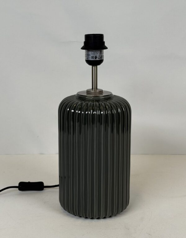 Lamp without shade (15)_Dark Grey Fluted Ceramic Lamp