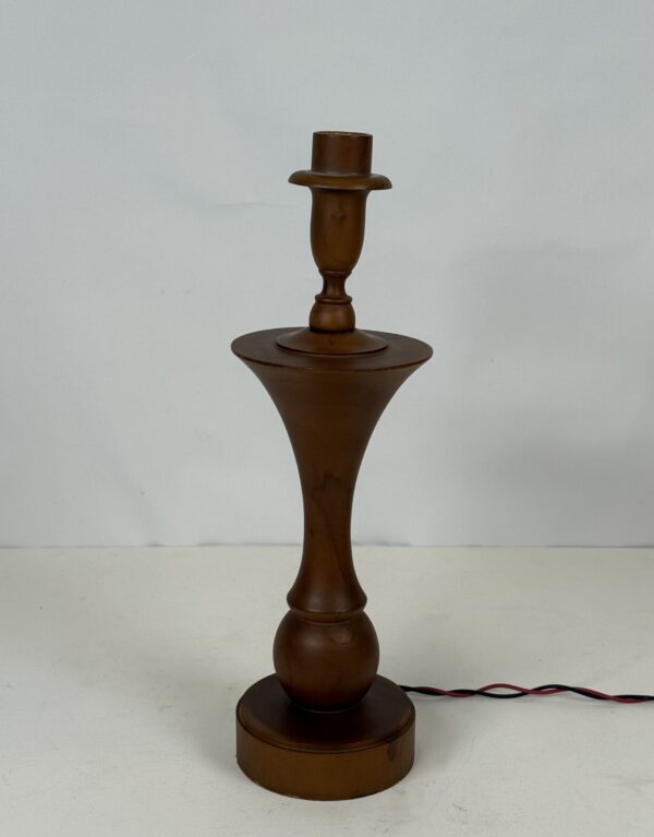Lamp without shade (17)_Smooth Column Design Wooden Lamp