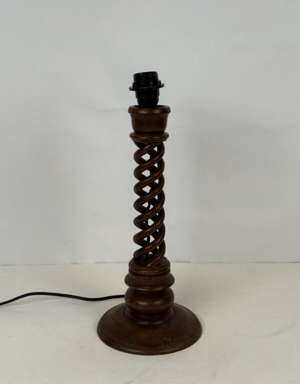 Lamp without shade (16)_Spiral/Twisted Wooden Lamp