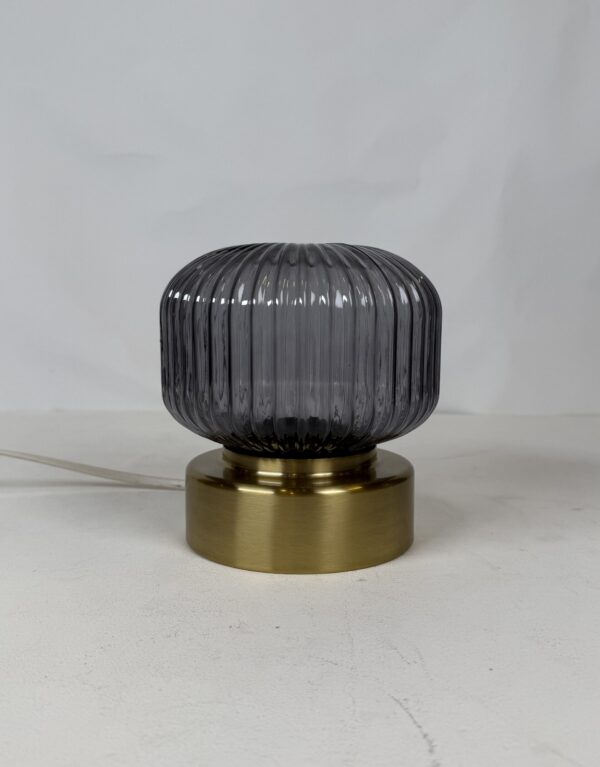 Lamp with original shade (39)_Tinted-Grey with Gold Brass Base Lamp