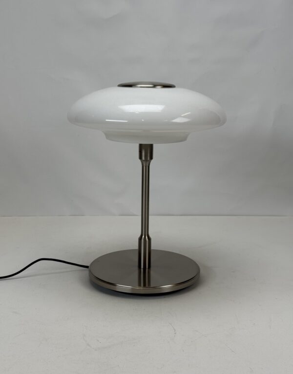 Lamp with original shade (43)_Nickel-plated, Silver Lamp with Frosted Glass Shade