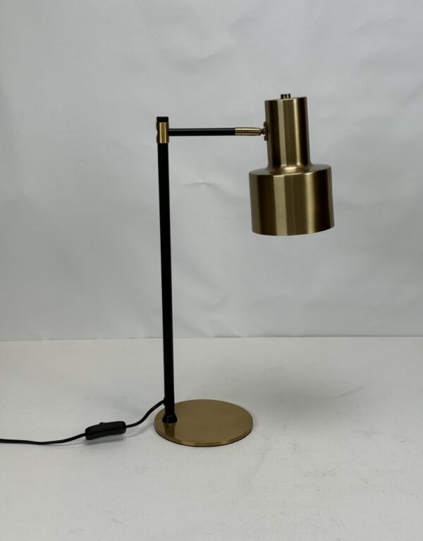 Lamp with original shade (44)_Golden Brass Shade with Black Metal Stand Lamp