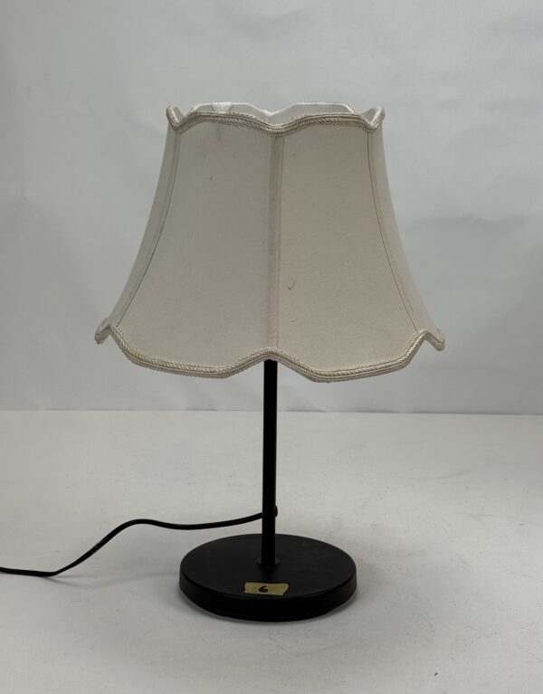 Lamp Shade (40)_Bell Shaped White Shade with Trim Details