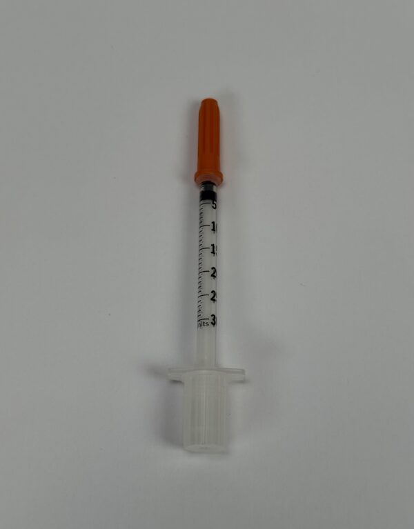 Lab Props_Orange Disposable Needles + Syringe (U-100 INSULIN)